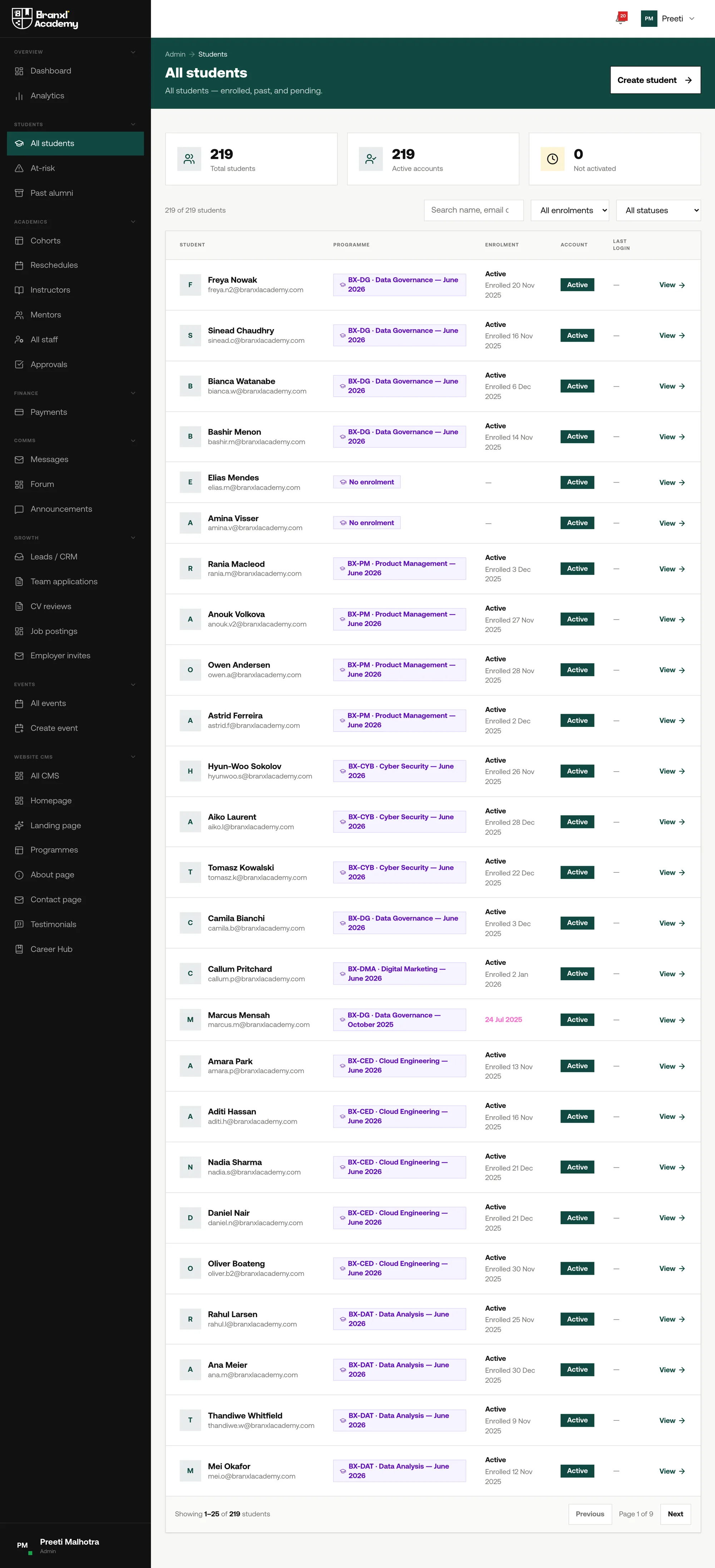 Student directory